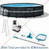 Frame 18' x 52" Above Ground Swimming Pool with Sand Filter Pump, Ladder, Cover, & Maintenance Accessory Kit with Vacu