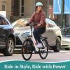 26" Electric Bike, 3 Riding Modes & Adjustable Seat, 7-Speed & Front Shock Absorber, Commuter Electric Bicycle for Adults