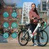 26" Electric Bike, 3 Riding Modes & Adjustable Seat, 7-Speed & Front Shock Absorber, Commuter Electric Bicycle for Adults