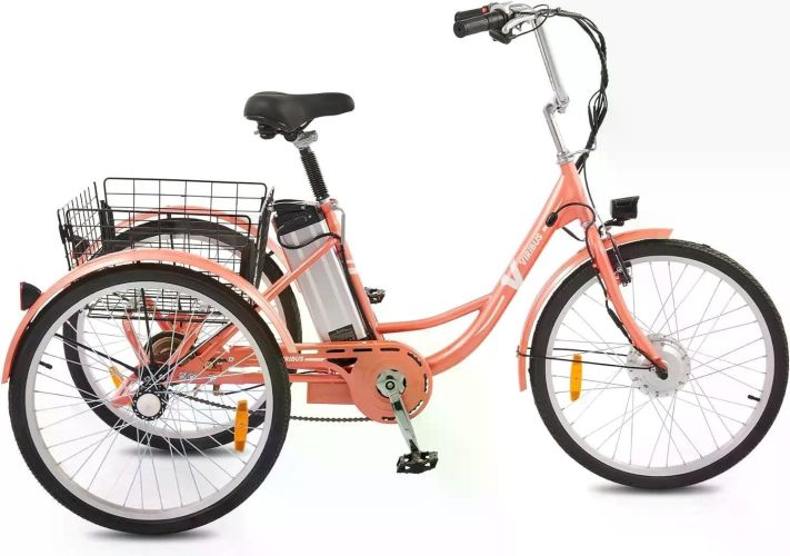 Electric Tricycle for Adults,with Basket, 36V Removable Battery, 250W Brushless Motor, 3 Wheel Electric Bicycle Adults