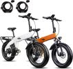 Electric Bike 1200W Peak, 28/30MPH 60 Miles,720WH Battery 20x 4.0 Fat Tire, Foldable with Anti-Theft Alarm/Hydraulic Brakes